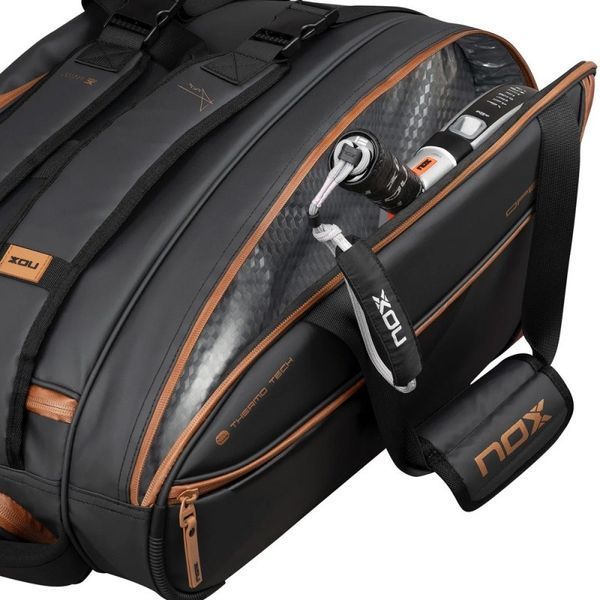 Сумка для паделу NOX LUXURY OPEN SERIES BLACK/BROWN PADEL BAG 120281 фото