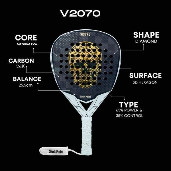 Ракетка для падел-тенниса Skull Padel V2070 Oro Blanco 24K 120336 фото