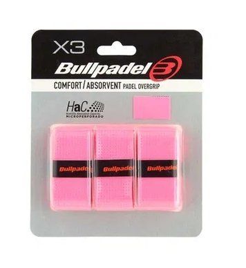 Обмотка Bullpadel Overgrip padel (3 шт), для падел-тенниса, розовая 120367 фото