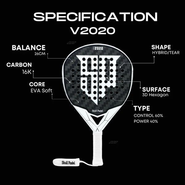 Ракетка для падел-тенниса Skull Padel V2020 SP 16K 120338 фото