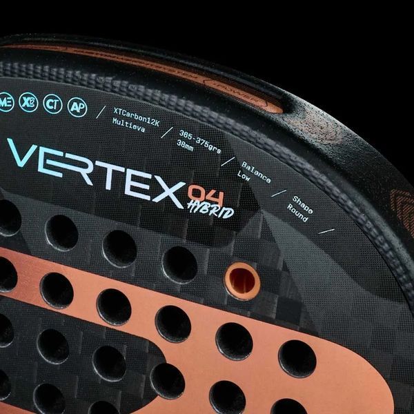 Ракетка для падел-тенісу Bullpadel VERTEX HYBRID 04 25 чорна/помаранчева 120028 фото