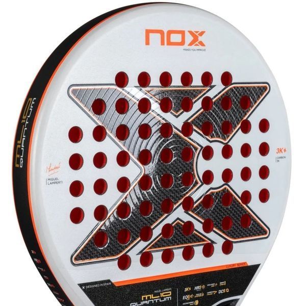 Ракетка для  падел-тенісу NOX ML10 QUANTUM 3K RACKET BY MIGUEL LAMPERTI  біла 120020 фото