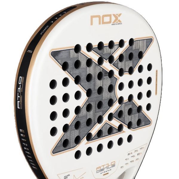 Ракетка для падел-тенісу NOX AT10 GENIUS 12K ALUM XTREM BY AGUSTIN TAPIA, біла 120088 фото